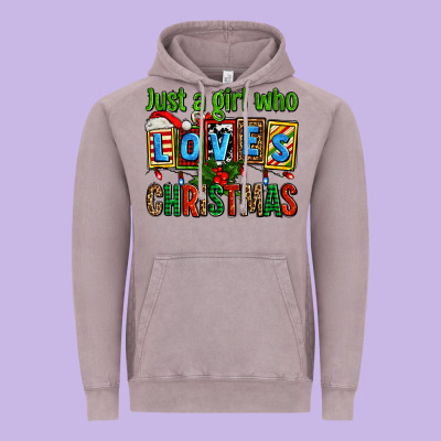 Just A Girl Who Loves Christmas Vintage Hoodie Designed By Adodesignshop