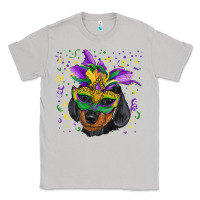 Moon Dust Mardi Gras Dachshund Puppy with Mask Classic Tee - RanaPortraitStore
