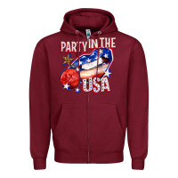 Burgundy party in the usa billie wilder Zipper Hoodie - texasbilliewilder