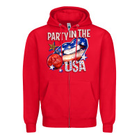 Red party in the usa billie wilder Zipper Hoodie - texasbilliewilder