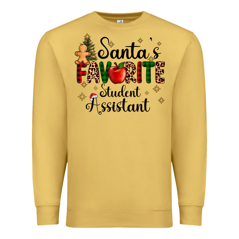 Santa's Favorite Student Assistant Premium Sweatshirt by AdoDesignShop | Teevron