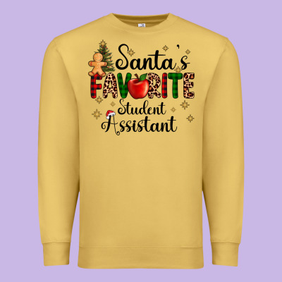 Santa's Favorite Student Assistant Premium Sweatshirt Designed By Adodesignshop