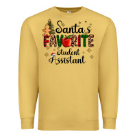 Antique Gold santa's favorite student assistant Premium Sweatshirt - AdoDesignShop