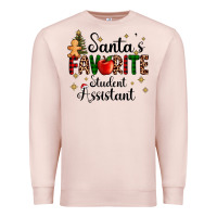 Pale Pink santa's favorite student assistant Premium Sweatshirt - AdoDesignShop