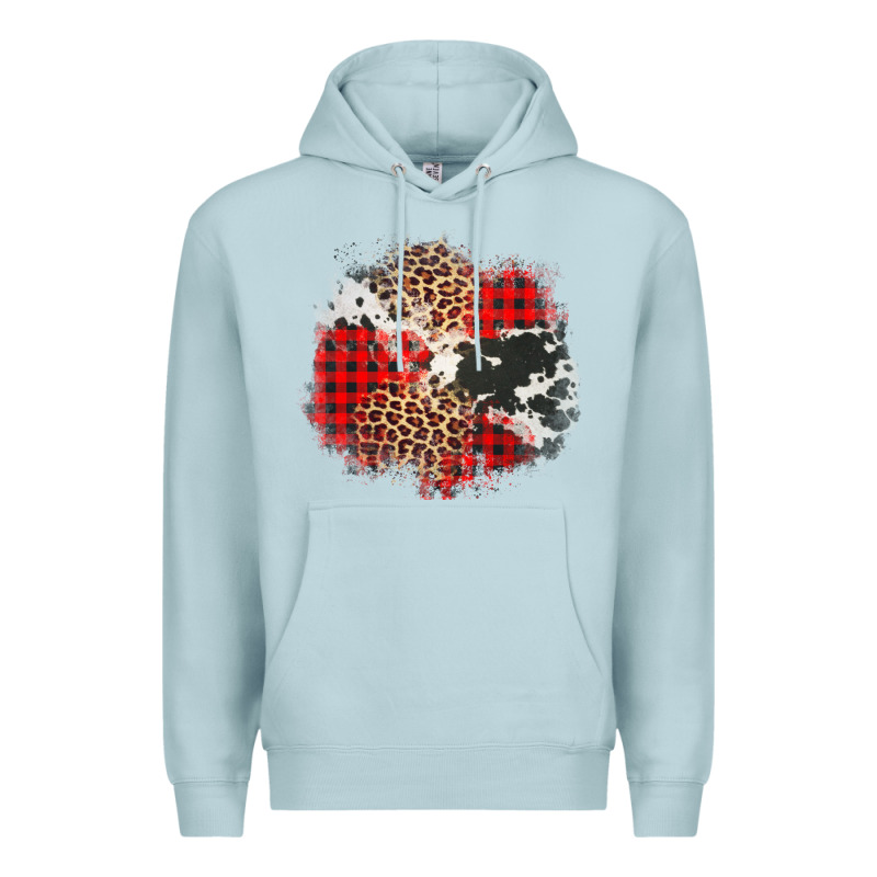 Leopard Cowhide Christmas Plaid Patches Premium Hoodie by Jasminsmagicworld | Teevron