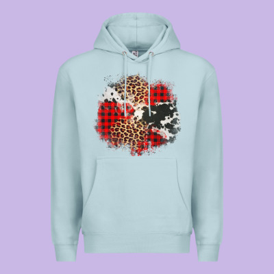 Leopard Cowhide Christmas Plaid Patches Premium Hoodie Designed By Jasminsmagicworld