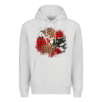 Dove Grey leopard cowhide Christmas plaid patches Premium Hoodie - Jasminsmagicworld