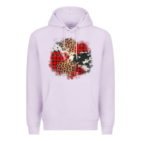Lilac leopard cowhide Christmas plaid patches Premium Hoodie - Jasminsmagicworld