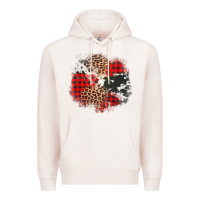 Pale Pink leopard cowhide Christmas plaid patches Premium Hoodie - Jasminsmagicworld