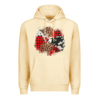 Pina Colada leopard cowhide Christmas plaid patches Premium Hoodie - Jasminsmagicworld