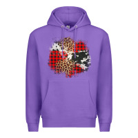 Purple leopard cowhide Christmas plaid patches Premium Hoodie - Jasminsmagicworld
