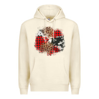 Sandshell leopard cowhide Christmas plaid patches Premium Hoodie - Jasminsmagicworld