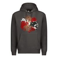 Smoke leopard cowhide Christmas plaid patches Premium Hoodie - Jasminsmagicworld