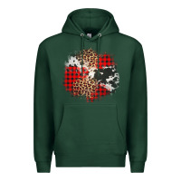 Sports Green leopard cowhide Christmas plaid patches Premium Hoodie - Jasminsmagicworld