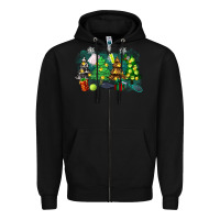 Black christmas trees with tennis Zipper Hoodie - Zillion Design Studio