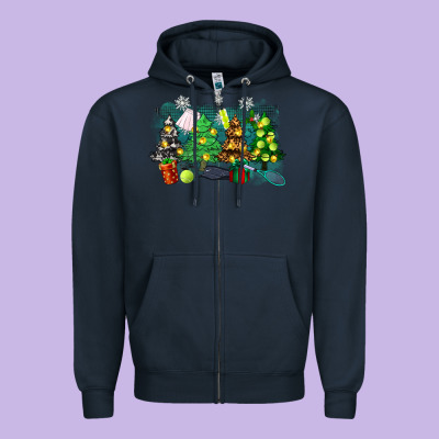 Zipper Hoodie christmas trees with tennis