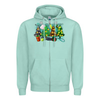 Seafoam christmas trees with tennis Zipper Hoodie - Zillion Design Studio