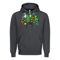 Smoke christmas trees with tennis Zipper Hoodie - Zillion Design Studio