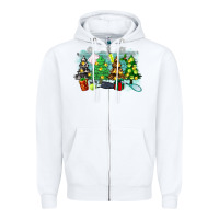White christmas trees with tennis Zipper Hoodie - Zillion Design Studio