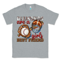 Heather Grey diamonds are a girls best friend baseball Classic Tee - texasbilliewilder