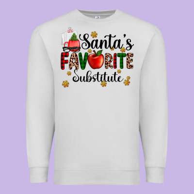 Santa's Favorite Substitute Premium Sweatshirt Designed By Adodesignshop