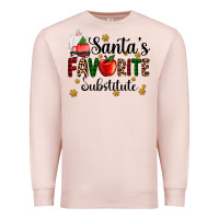 Pale Pink santa's favorite substitute Premium Sweatshirt - AdoDesignShop