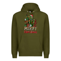 Army Green merry christmas cactus western Premium Hoodie - BarkalooDesign