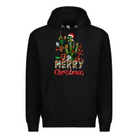 Black merry christmas cactus western Premium Hoodie - BarkalooDesign