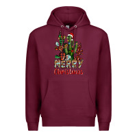 Burgundy merry christmas cactus western Premium Hoodie - BarkalooDesign