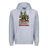 Heather Grey merry christmas cactus western Premium Hoodie - BarkalooDesign