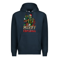 Navy merry christmas cactus western Premium Hoodie - BarkalooDesign
