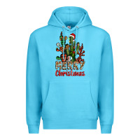 Ocean Blue merry christmas cactus western Premium Hoodie - BarkalooDesign