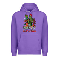 Purple merry christmas cactus western Premium Hoodie - BarkalooDesign