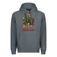 Rock merry christmas cactus western Premium Hoodie - BarkalooDesign