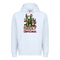 White merry christmas cactus western Premium Hoodie - BarkalooDesign