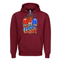 Burgundy party in the usa popsicles billie wilder Zipper Hoodie - texasbilliewilder