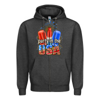 Charcoal Heather party in the usa popsicles billie wilder Zipper Hoodie - texasbilliewilder