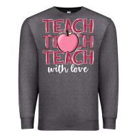 Charcoal Heather teach with love Premium Sweatshirt - JahusDesignShop