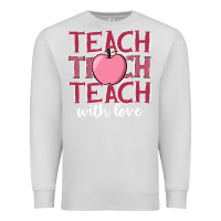 Dove Grey teach with love Premium Sweatshirt - JahusDesignShop