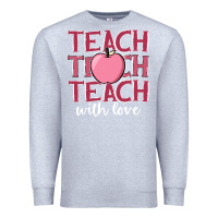 Heather Grey teach with love Premium Sweatshirt - JahusDesignShop