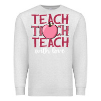 Oatmeal Heather teach with love Premium Sweatshirt - JahusDesignShop