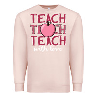Pale Pink teach with love Premium Sweatshirt - JahusDesignShop