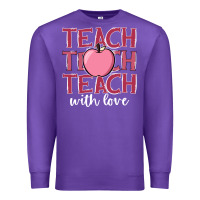 Purple teach with love Premium Sweatshirt - JahusDesignShop