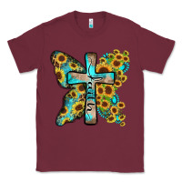 Burgundy faith sunflower cross Classic Tee - Zillion Design Studio