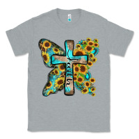 Heather Grey faith sunflower cross Classic Tee - Zillion Design Studio