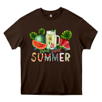 Chocolate Brown summer Heavy Core Tee - CowhideDigitalArt