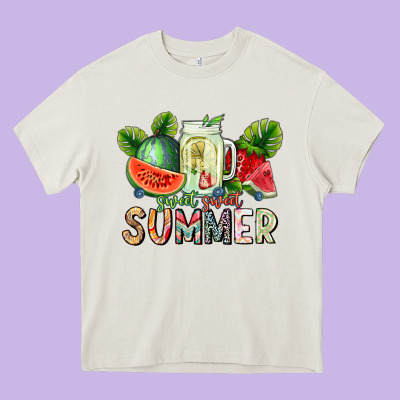 Summer Heavy Core Tee Designed By Cowhidedigitalart