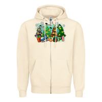 Sandshell christmas trees with hockey Zipper Hoodie - Zillion Design Studio