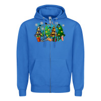 True Royal christmas trees with hockey Zipper Hoodie - Zillion Design Studio