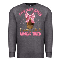 Charcoal Heather over caffeinated moms club Premium Sweatshirt - JahusDesignShop